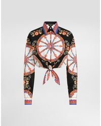 Dolce & Gabbana - Carretto-Print Cotton Poplin Shirt - Lyst