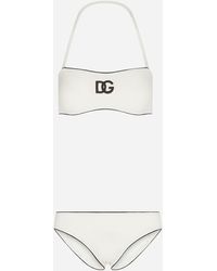 Dolce & Gabbana Bikini Mit Logo - Weiß