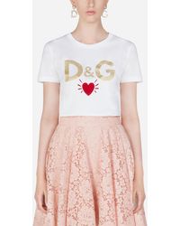 Dolce & Gabbana Camiseta De Jersey Con Logo Estampado - Blanco
