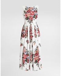 Dolce & Gabbana - Dolce & Gabbana Dolce&Gabbana Floral Cotton Sleeveless Dress - Lyst