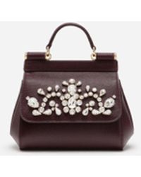 Dolce & Gabbana Leather Sicily Mini Bag In Dauphine Calfskin With ...