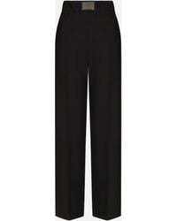 Dolce & Gabbana - Logo-Plaque Tailored Trousers - Lyst