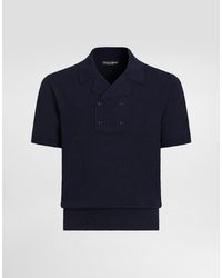 Dolce & Gabbana - Cotton-Linen Polo Shirt - Lyst