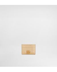 Dolce & Gabbana - Laminated Calfskin Card Holder With Dg Logo - Lyst