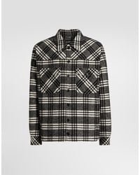 Dolce & Gabbana - Check Wool Blend Shirt Jacket - Lyst