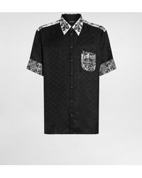 Dolce & Gabbana - Camisa Hawaii En Jacquard De Seda Con Estampado De Mayólica - Lyst