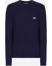 Dolce & Gabbana - Wool And Cashmere Round-neck Sweater - Lyst