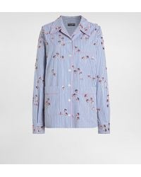 Dolce & Gabbana - Poplin Shirt With Crystal Flower Embroidery - Lyst