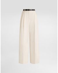 Dolce & Gabbana - Rustic Cotton And Linen Canvas Trousers - Lyst