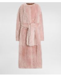 Dolce & Gabbana - Lamb Fur Long Coat - Lyst