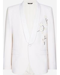 Dolce & Gabbana - Single-Breasted Martini-Fit Jacket With Embroidery - Lyst