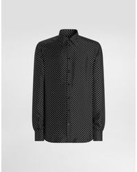 Dolce & Gabbana - Polka Dot-Print Silk Twill Martini Shirt - Lyst