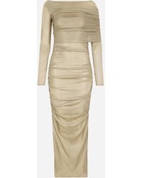 Dolce & Gabbana - Lurex Mesh Calf-Length Skirt - Lyst