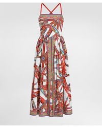 Dolce & Gabbana - Carretto-Print Poplin Short Dress - Lyst