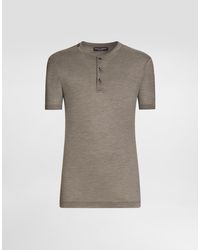 Dolce & Gabbana - Silk Serafino T-Shirt - Lyst