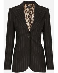 Dolce & Gabbana - Single-Breasted Pinstripe Wool Turlington Jacket - Lyst