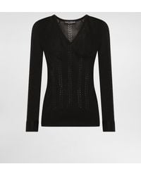 Dolce & Gabbana - Pullover V-Ausschnitt Aus Seide - Lyst