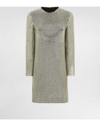 Dolce & Gabbana - クリスタルメッシュ ロングスリーブ ショートドレス - Lyst