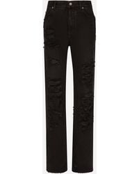 Dolce & Gabbana - Flared Jeans With Ripped Details - Lyst
