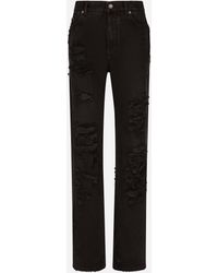 Dolce & Gabbana - Flared Jeans With Ripped Details - Lyst
