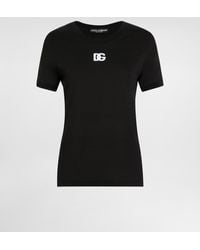 Dolce & Gabbana - Jersey T-Shirt With Dg Logo Embroidery - Lyst