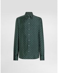 Dolce & Gabbana - Polka Dot-Print Silk Twill Martini Shirt - Lyst