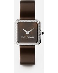 Dolce & Gabbana Sofia Steel Watch With Colorless Diamonds - Brown