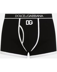 Homme Vêtements Sous-vêtements Slips et boxers Boxer à patch logo Coton Dolce & Gabbana pour homme en coloris Blanc 