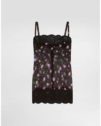 Dolce & Gabbana - Carnations-Print Chiffon Top - Lyst