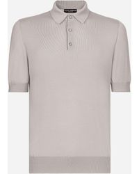 Dolce & Gabbana - Silk And Cashmere Polo-Shirt - Lyst