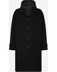 Dolce & Gabbana - Cashmere Single-Breasted Coat With Hood - Lyst