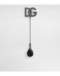 Dolce & Gabbana - Dg Logo Pin With Rhinestones - Lyst
