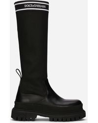 Mujer Zapatos de Botas de Botas a media pantorrilla Cowboy boots Dolce & Gabbana de Cuero de color Negro 