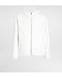 Dolce & Gabbana - Leather And Fabric Jacket With Reversible Hood - Lyst