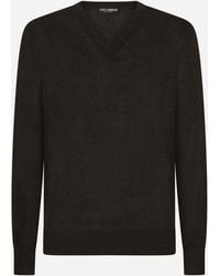 Dolce & Gabbana - Kaschmirpullover Mit V-Ausschnitt - Lyst