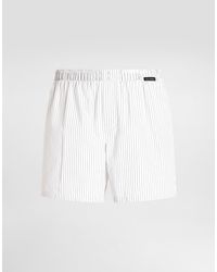 Dolce & Gabbana - Striped Cotton Poplin Boxer Shorts - Lyst