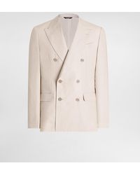 Dolce & Gabbana - Double-Breasted Linen Fabric Jacket - Lyst