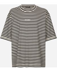 Dolce & Gabbana - Striped Short-Sleeved T-Shirt With Logo - Lyst