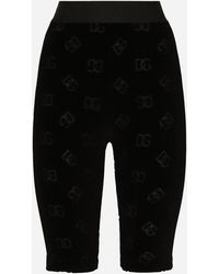 Dolce & Gabbana - Flocked Jersey Cycling Shorts With All-Over Dg Logo - Lyst