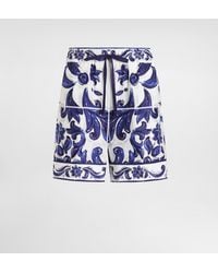 Dolce & Gabbana - Dg Exclusive Majolica- Poplin Shorts - Lyst