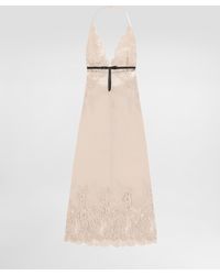 Dolce & Gabbana - Georgette Slip Dress With Lace Details - Lyst