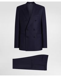Dolce & Gabbana - Double-Breasted Micro-Patterned Wool Suit - Lyst
