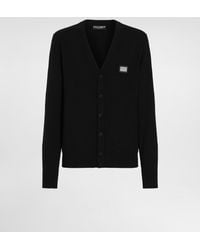 Dolce & Gabbana - Cardigan En Laine Et Cachemire Avec Plaquette À Logo - Lyst
