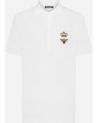 Dolce & Gabbana - Cotton Piqué Polo Shirt With French Wire Patch - Lyst
