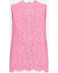 Dolce & Gabbana - トップス コードレース フローラルロゴ - Lyst
