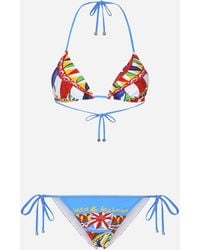 Dolce & Gabbana - Triangel-Bikini Carretto-Print - Lyst