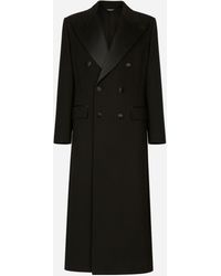 Dolce & Gabbana - Double-Breasted Stretch Wool Crepe Coat - Lyst