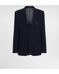 Dolce & Gabbana - Einreihige Jacke Aus Baumwolljersey Mit Logostickerei - Lyst