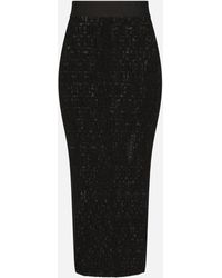 Dolce & Gabbana - Tulle Calf-Length Skirt With All-Over Dg Logo - Lyst