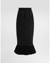 Dolce & Gabbana - Lace-Stitch Knit Skirt - Lyst